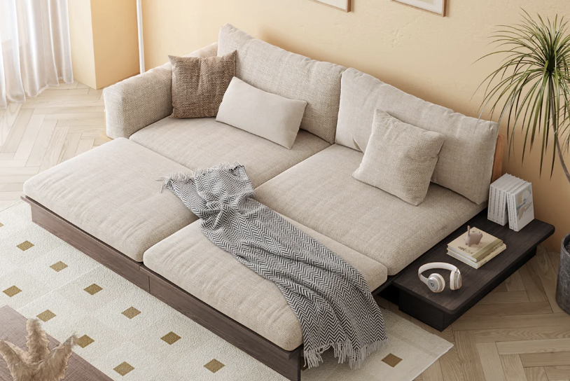  Transform Your Space with the JASIWAY Modern Beige Folding Sofa Bed